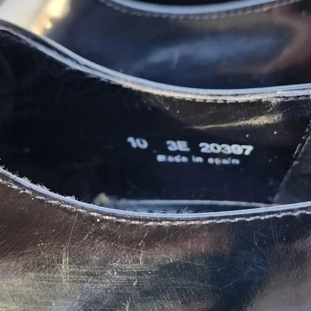 Florsheim Black Patent Leather Lace Up Oxford Dress Shoes 10 3E - Picture 7 of 10